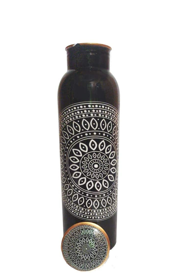 Copper Water Bottle Meena Print